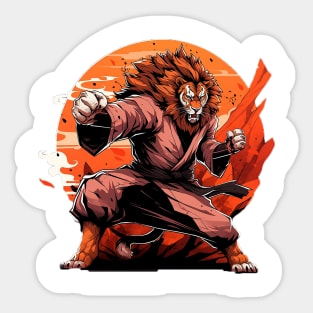 karate lion Sticker